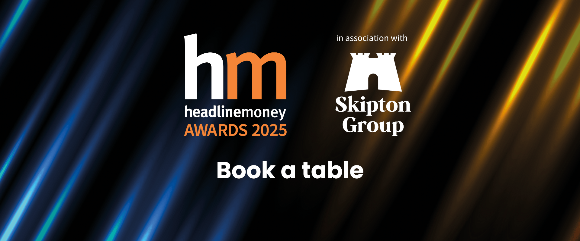 Book a table & join us on Awards night!